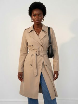 grok-image-04ec9fab-16f7-44fd-8d38-e5895b33a334 The Ember Coat - Women's Belted Long Trench Coat – Elegant Winter Overcoat
