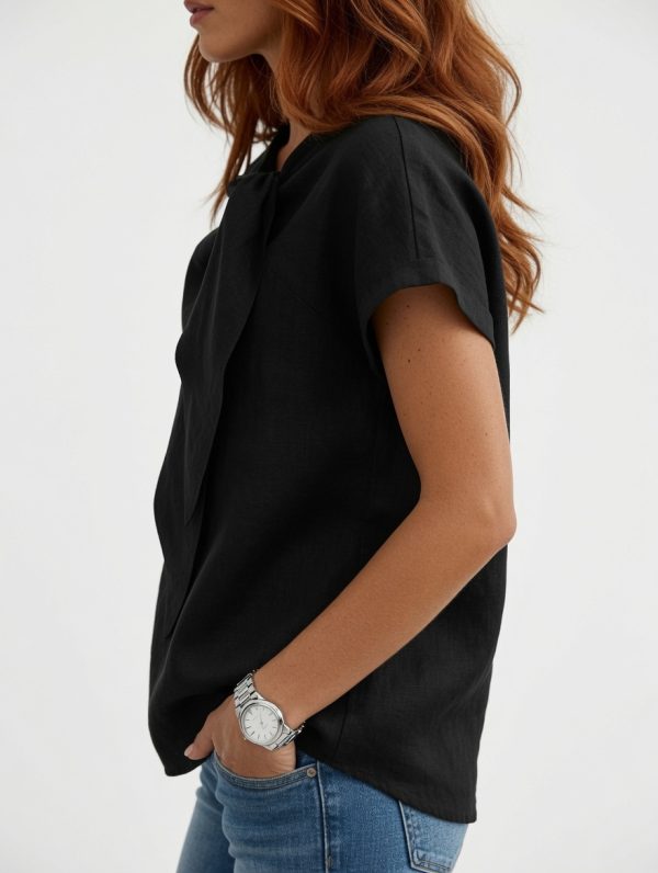 grok-image-124d2c64-d300-44f9-89e0-8aca351ece8d Harper Blouse – Women's Elegant Tie Neck Blouse | Lightweight Office Top