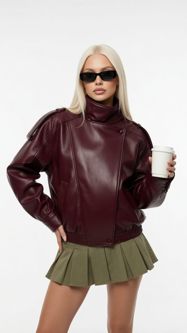 grok-image-1bb8e266-0b6e-4919-96ab-e111596e3b2c The Nova Jacket – Women’s Oversized Faux Leather Jacket – Minimalist Streetwear