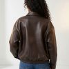grok-image-6faef244-0662-4659-884a-9d84dfa8b5b9 Aurora Jacket – Women's Coffee Brown Faux Leather Jacket | Woven Leather Look Autumn & Winter Coat
