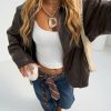 grok-image-a15b29f9-88d3-4a26-8d65-2620ae737c24 Aurora Jacket – Women's Coffee Brown Faux Leather Jacket | Woven Leather Look Autumn & Winter Coat