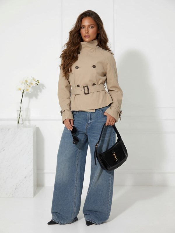 grok-image-e9995a5b-df31-4592-99dd-04a62224eab6 Sienna Trench – Women's Vintage Belted Trench Coat | High Collar Autumn & Winter Jacket
